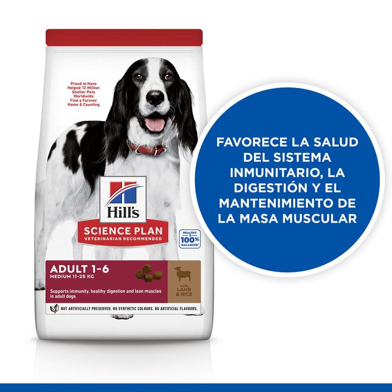 Hill's Science Plan Adult Medium Cordero y Arroz pienso para perros, , large image number null